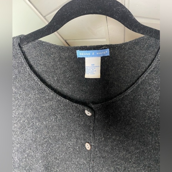 Deane & White 100% Lambswool Cardigan Sweater Gray Green & Blue Detail Medium - Picture 3 of 11
